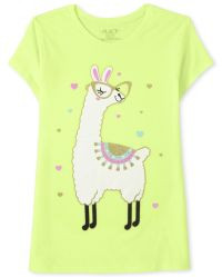 Girls Short Sleeve Llama Graphic Tee | The Children's Place