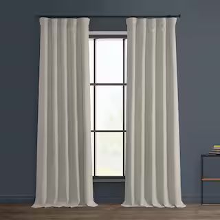 Birch Solid Rod Pocket Room Darkening Curtain - 50 in. W x 96 in. L (1 Panel) | The Home Depot
