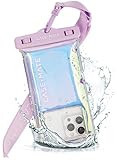 Case-Mate Soap Bubble IP68 Waterproof Phone Pouch - Travel Beach Cruise Ship Essentials - Floating Waterproof Phone Case with Crossbody Lanyard for iPhone 15 Pro / 15 / 14 Pro / 14 / S24 - Iridescent | Amazon (US)