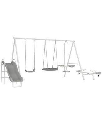 4-in-1 Kids Metal Swing Set for Backyard | Macy's