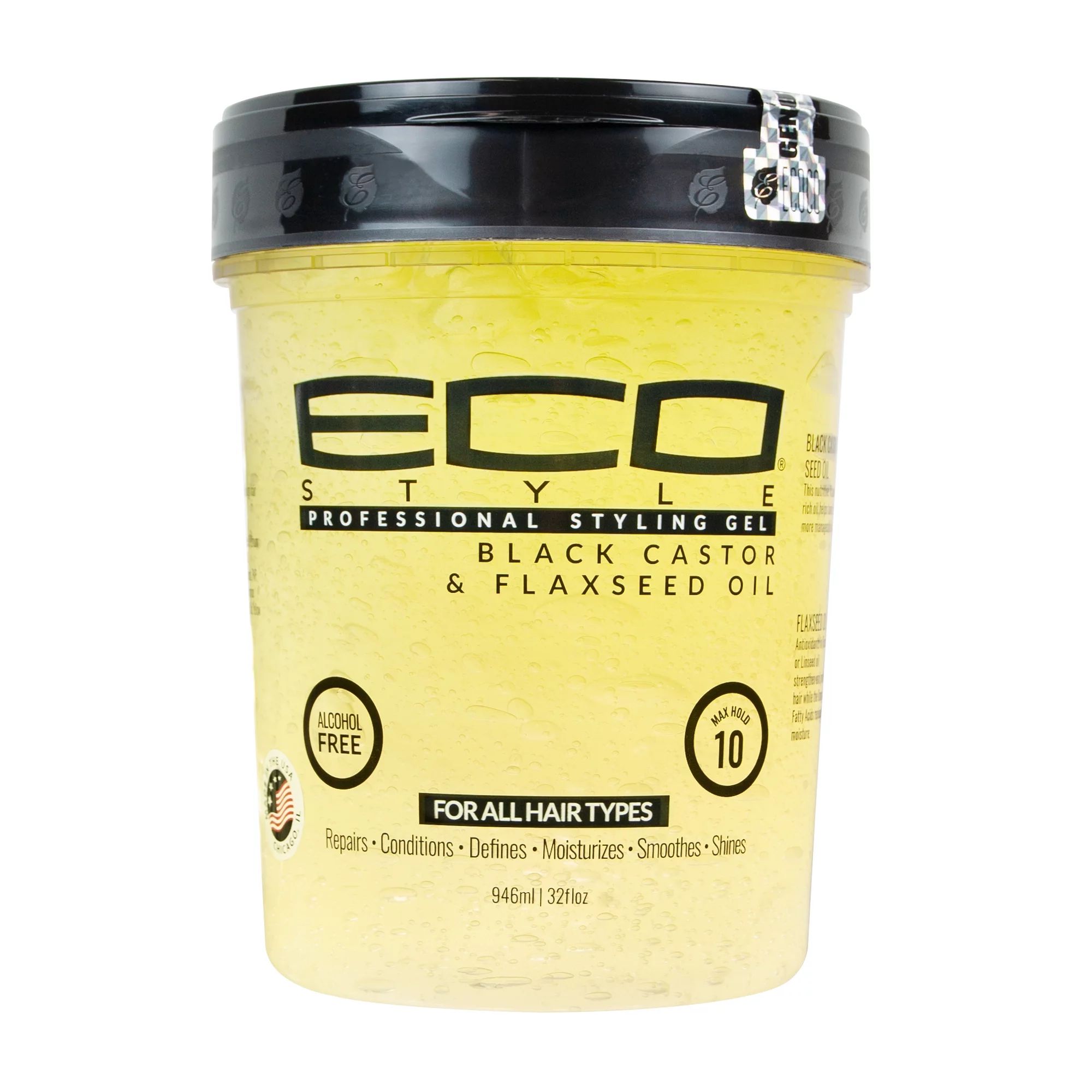 ECO Styler Black Castor & Flaxseed Oil Gel 32 oz - Walmart.com | Walmart (US)