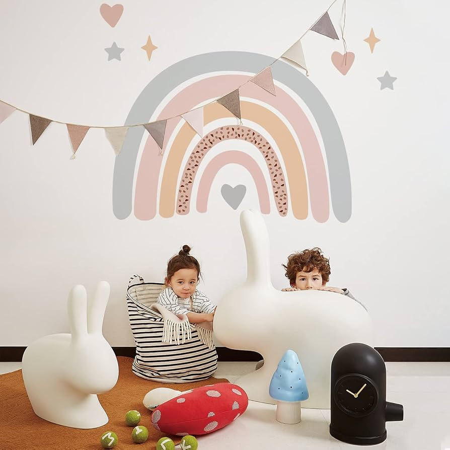 Rainbow Decals for Walls Wall Stickers for Girl Room Boys Kids Living Room Nursey Wall Decor (Mor... | Amazon (US)