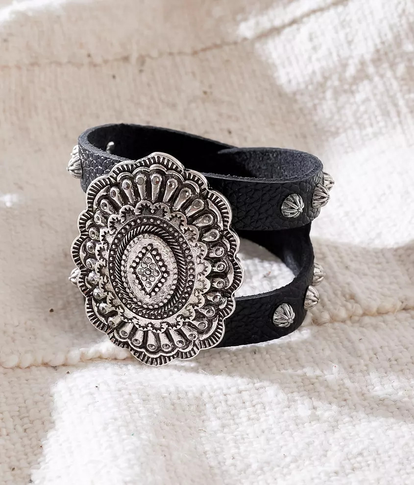 Studded Leather Bracelet | Buckle