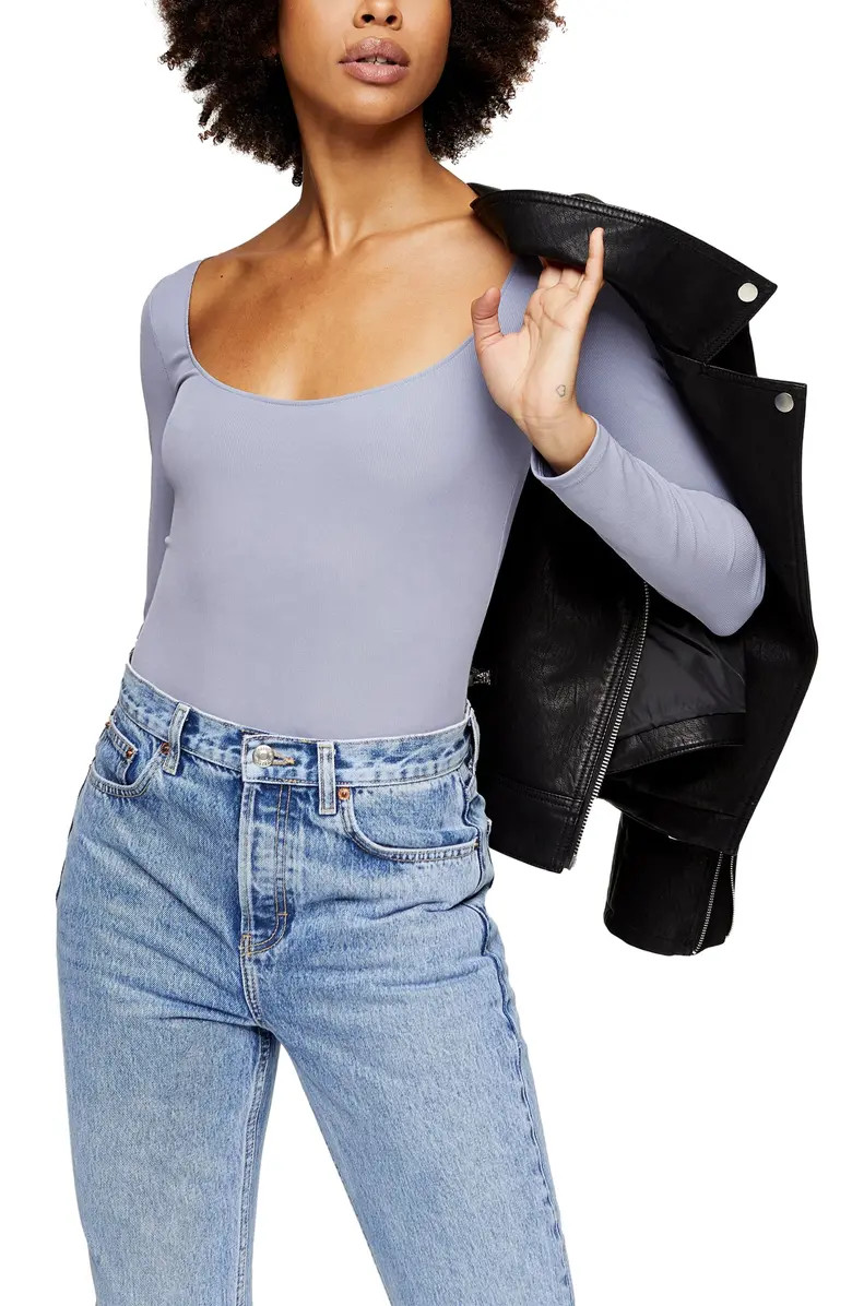 Topshop Long Sleeve Square Neck Bodysuit | Nordstrom | Nordstrom