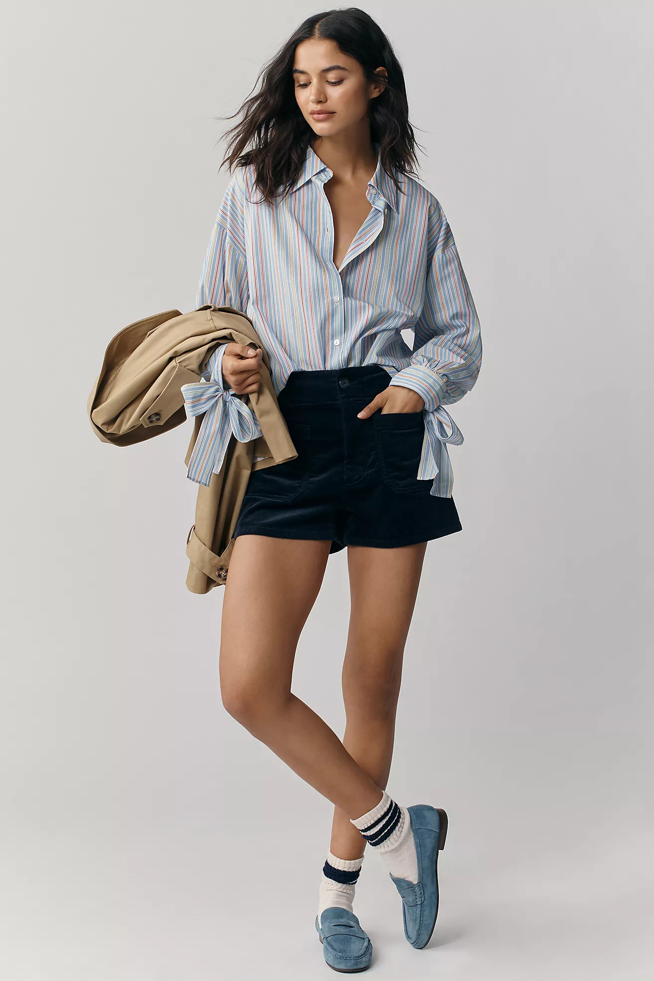 Maeve Buttondown Bow-Cuff Shirt | Anthropologie (US)