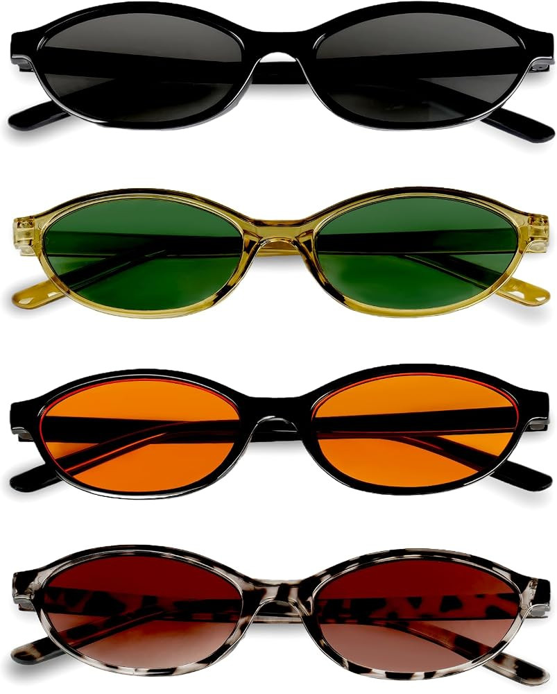 Retro Sonnenbrille, retro Oval sonnenbrille Damen Herren, Trendy-Sonnenbrillen Classic-Ultraleich... | Amazon (DE)