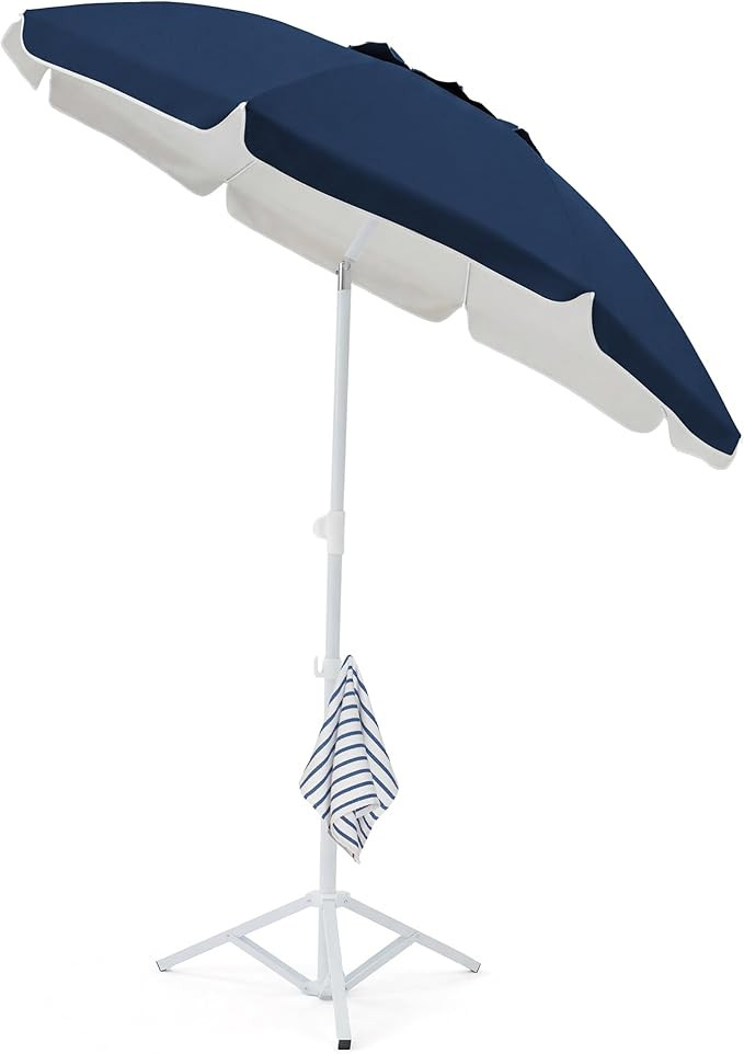 JEAREY 6.5ft Sun Shade Umbrellas, Portable Umbrella with Stand, Lightweight Sun Protection Free S... | Amazon (US)