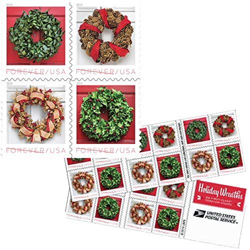 Holiday Wreaths Book of 20 Forever Stamps Christmas Tradition Celebration Scott Holiday Wreaths Book | Amazon (US)
