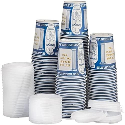 [50 Pack] 10 oz NEW YORK Paper Coffee Cups, Disposable Paper Coffee Cup with Lids, Hot/Cold Bever... | Amazon (US)