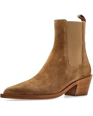 Women's Stretchy Pull On Chelsea Boots Pointed Toe Low Block Heel Ankle Booties Comfy Business Wo... | Amazon (US)