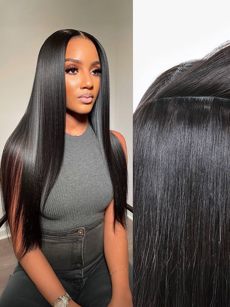 LUVME Invisible Silky Straight Clip in Hair Extensions Real Human Hair for Women, 24 Inch 110g 6P... | Amazon (US)
