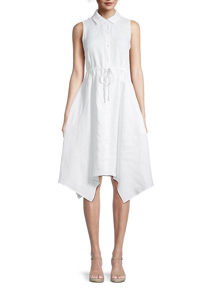 Saks Fifth Avenue Women's Sleeveless Linen Shirtdress - White - Size M | Saks Fifth Avenue OFF 5TH