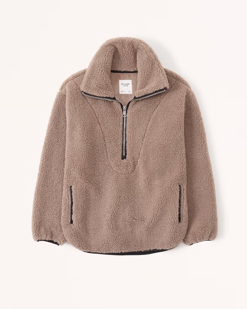 Women's Drama Collar Half-Zip Sweatshirt | Women's 30% Off Select Styles | Abercrombie.com | Abercrombie & Fitch (US)