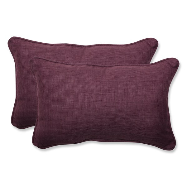 Pillow Perfect Outdoor Purple Rectangular Throw Pillow (Set of 2) | Bed Bath & Beyond