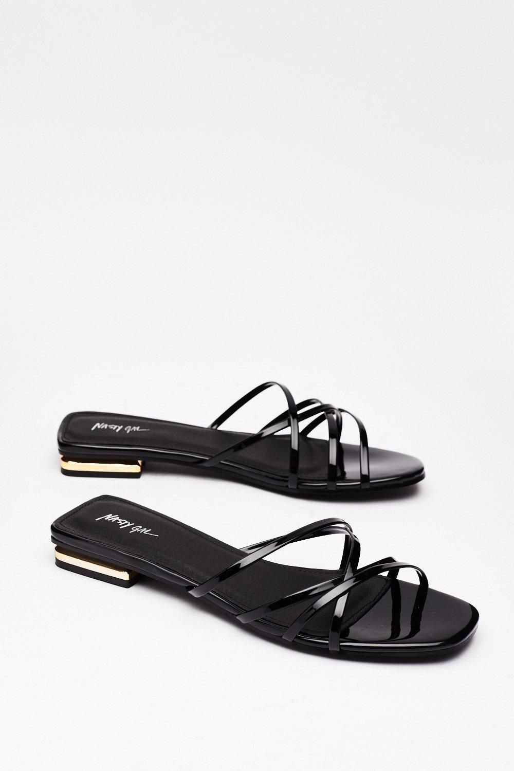 Strappy for You Faux Leather Flat Sandals | NastyGal (US & CA)