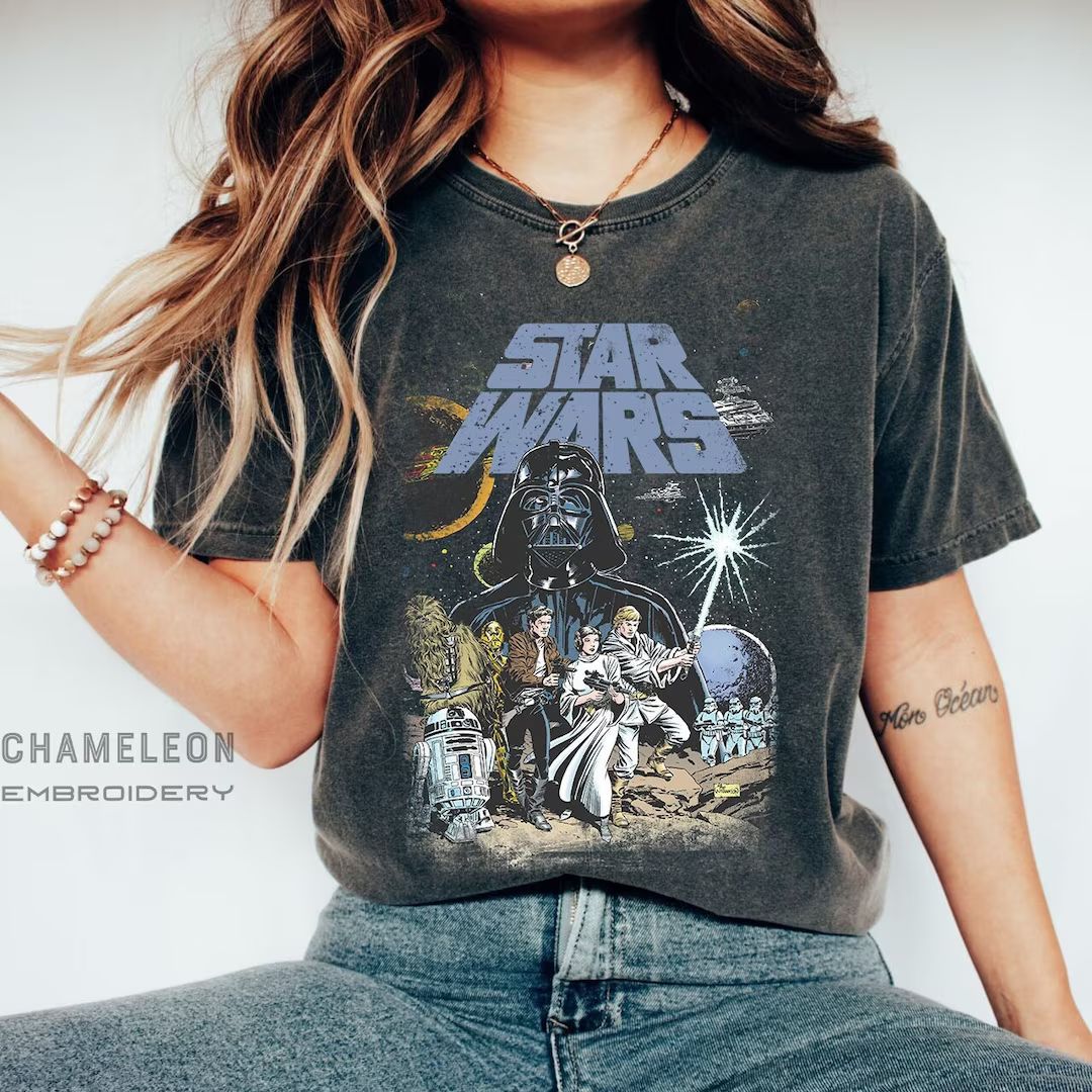 Vintage Disney Star Wars Comfort Colors Shirt, Star Wars Shirt, Retro Star Wars A New Hope Faded,... | Etsy (US)