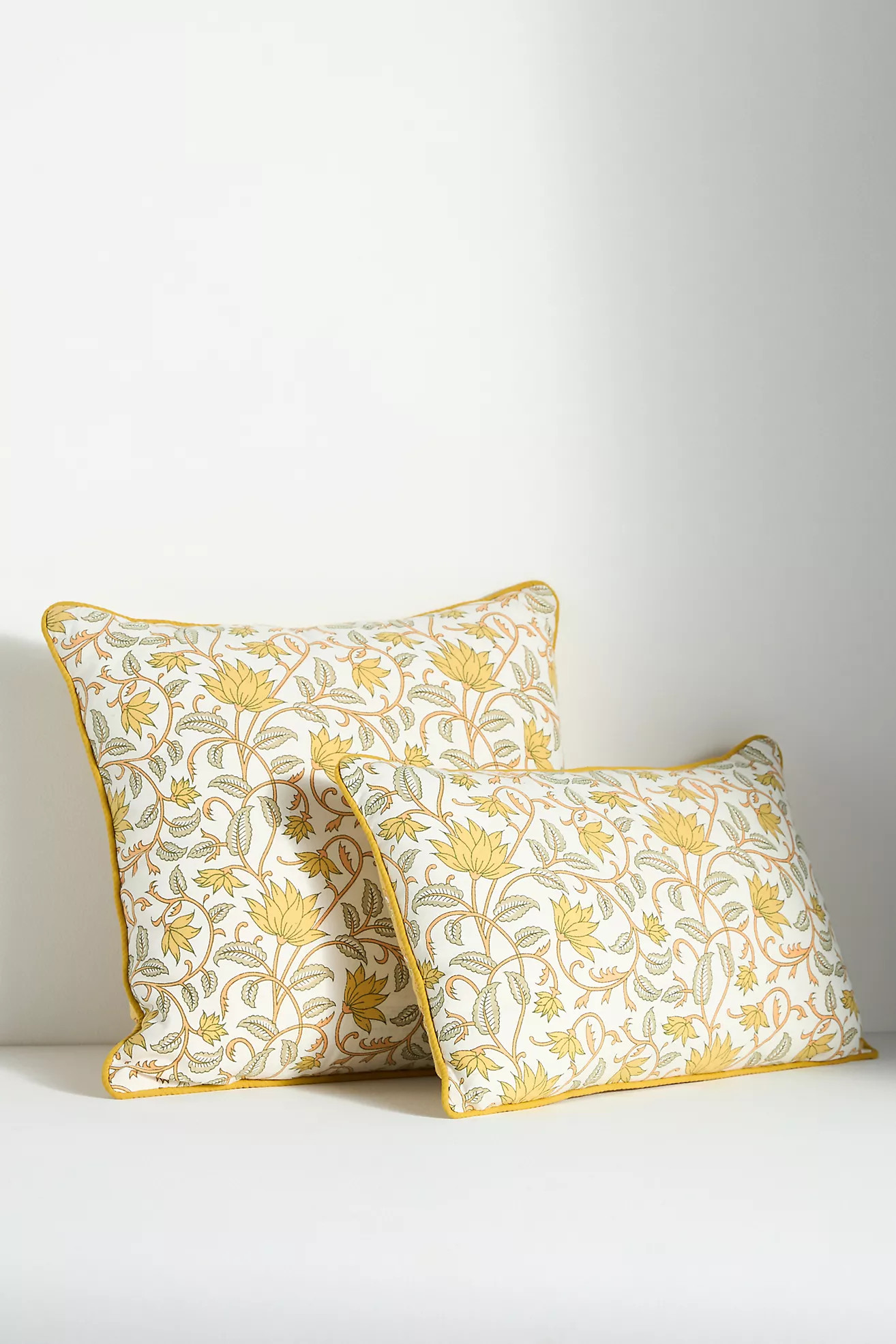Cotton Mix Print Floral Pillow | Anthropologie (US)