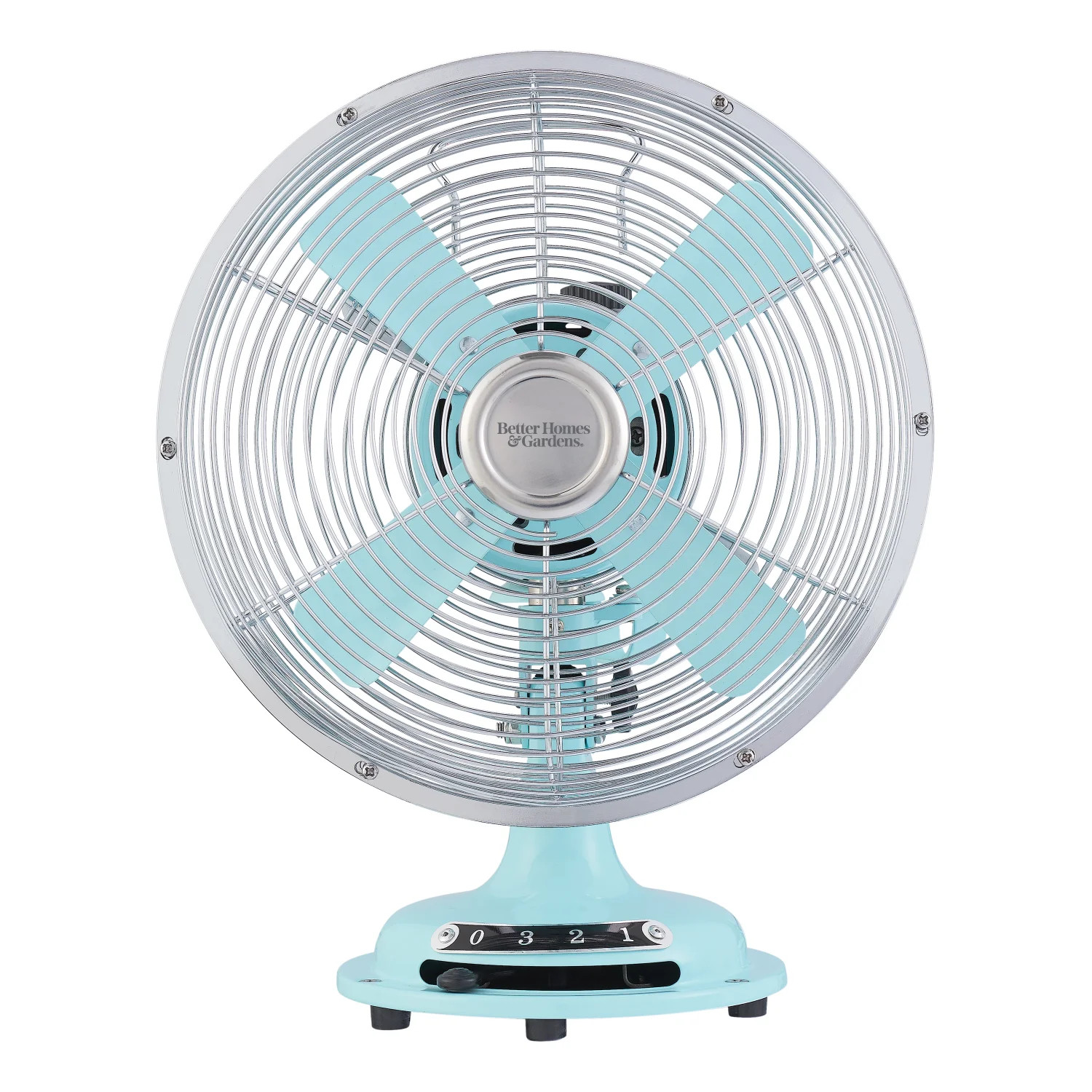 Better Homes & Gardens 8 inch Retro 3-Speed Metal Tilted-Head Oscillation Table Fan Mint | Walmart (US)