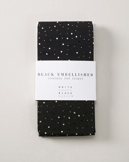 Black Embellished Tights | White House Black Market