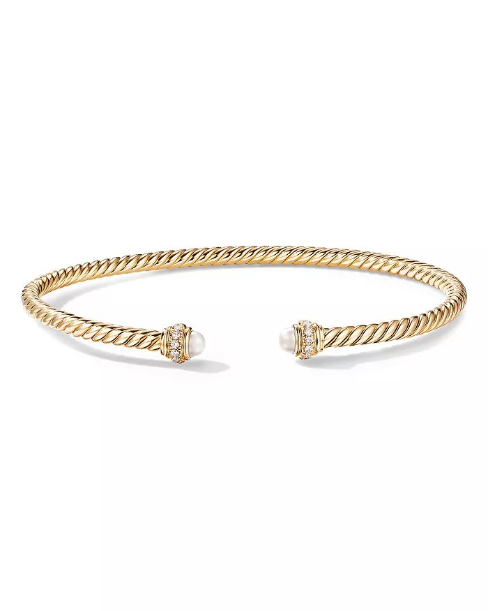 18K Yellow Gold Cable Spira Bracelet with Pearls & Diamonds | Bloomingdale's (US)