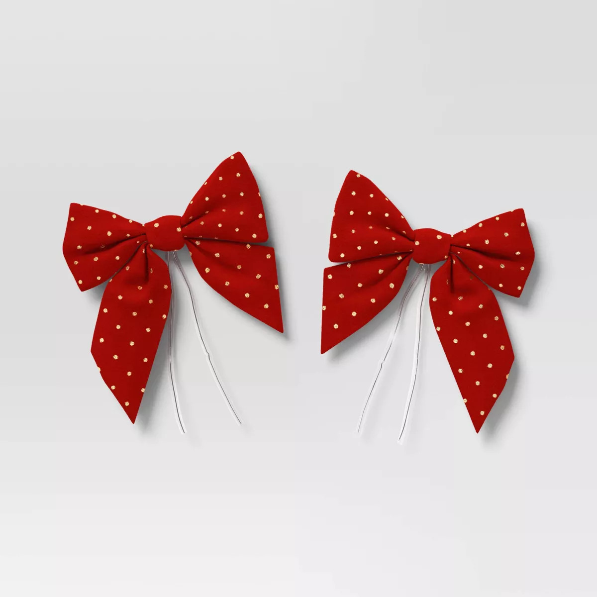 2ct Metallic Polka Dot Christmas Decorative Bow Red - Wondershop™ | Target
