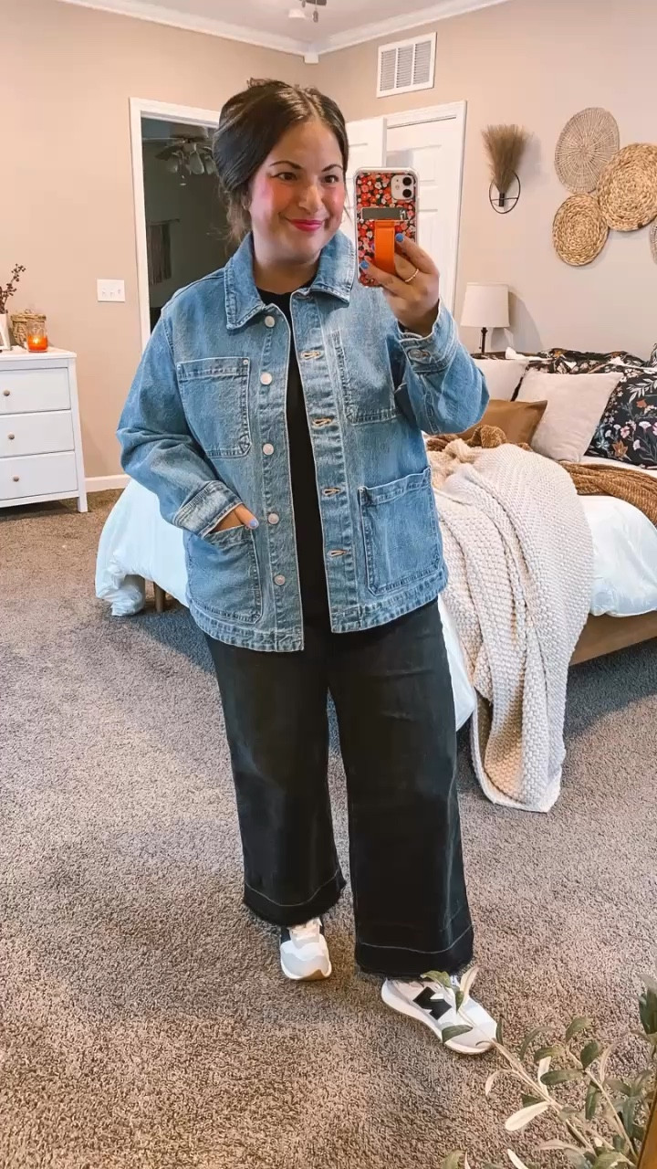 This Walmart denim chore jacket is perfect for layering. Can’t beat the price for such a fun updated look to the classic denim jacket! 💙✨

sneakers: fit true to size // wearing a 3 in kids (linking adult sizes as well)
jeans: fit true to size // wearing a 14
muscle tee: fits true to size // wearing a large
denim jacket: fits true to size // wearing a large 

 #LTKWatchNow #LTKFindsUnder50 #LTKStyleTip