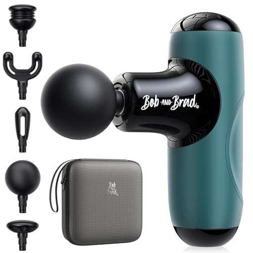 BOB AND BRAD Q2 Mini Massage Gun, Pocket-Sized Deep Tissue Massager Gun, Portable Percussion Muscle Massager Gun, Ultra Small & Quiet Muscle Massage Gun with Carry Case -Green | Amazon (US)