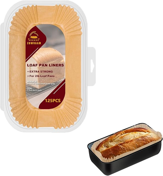 Loaf Pan Liners, 2lb Loaf Pan Parchment Liners for Baking Bread 9x5, 125 Pcs Non-Stick Disposable... | Amazon (US)
