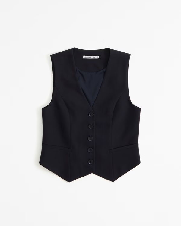 The A&F Mara Tailored Vest V-Neck Set Top | Abercrombie & Fitch (US)