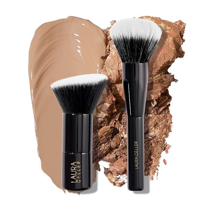 LAURA GELLER NEW YORK High Kabuki Brush & Full Face Powder Makeup Brush Set – Makeup Brushes fo... | Amazon (US)