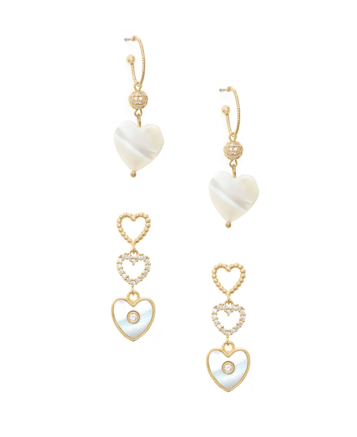 Ettika Mother of Pearl Heart Earring Set of 2 | Macys (US)