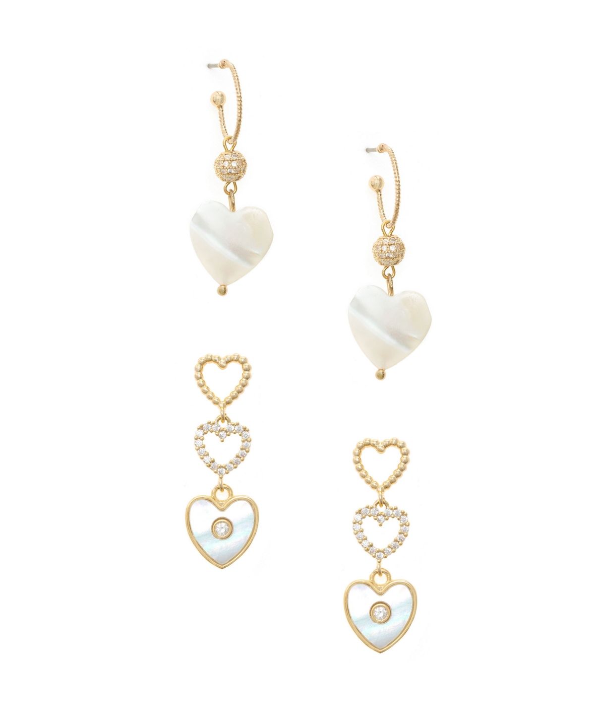 Ettika Mother of Pearl Heart Earring Set of 2 | Macys (US)