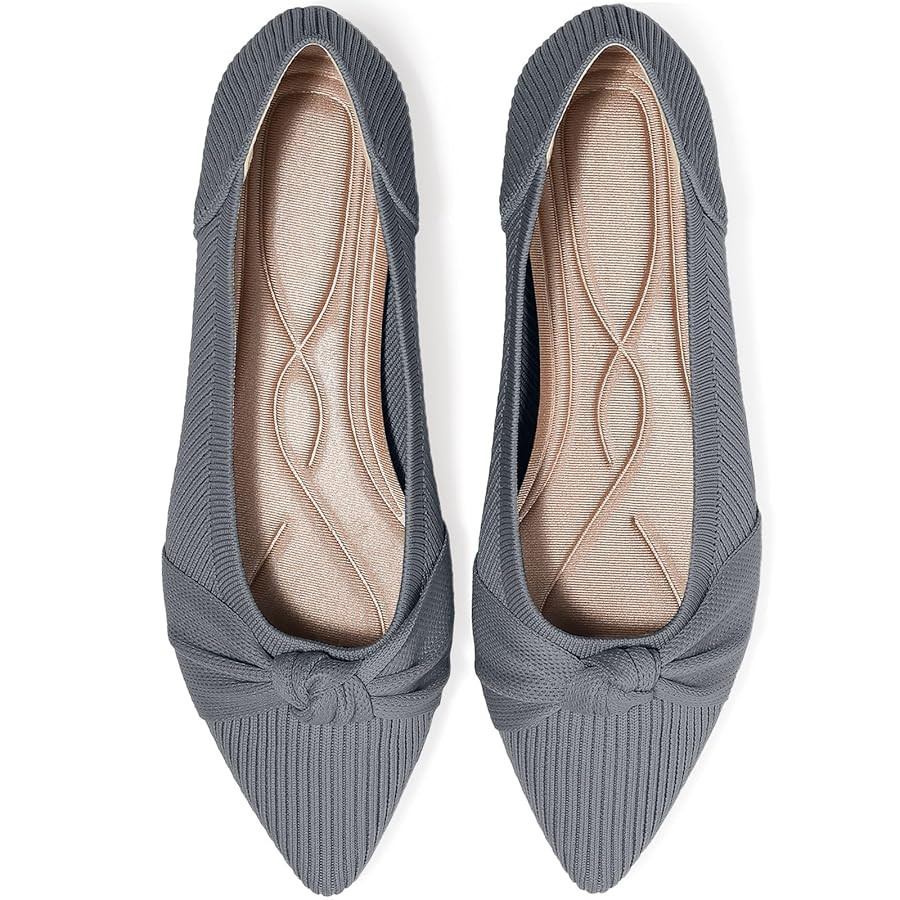Women's Flats Shoes Comfortable Dressy Pointed Toe Knit Washable Ballet Flat | Amazon (US)