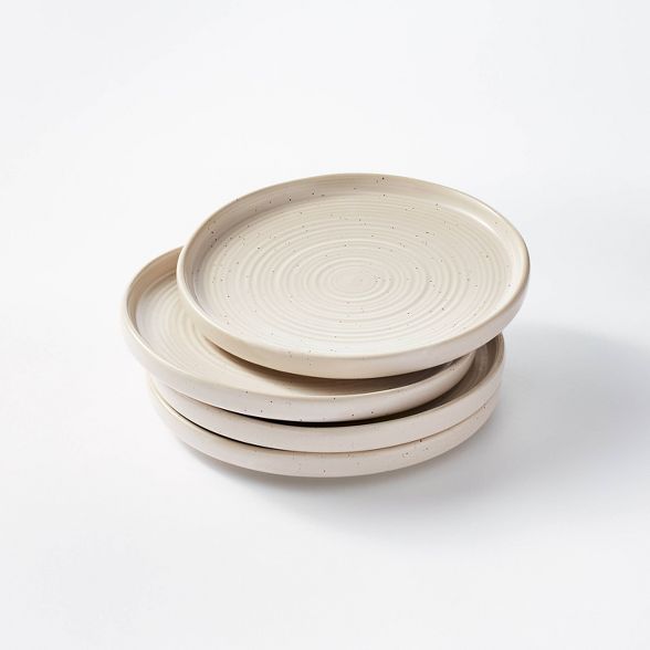 8.5&#34; 4pk Stoneware Glazed Salad Plates Cream - Threshold&#8482; designed with Studio McGee | Target