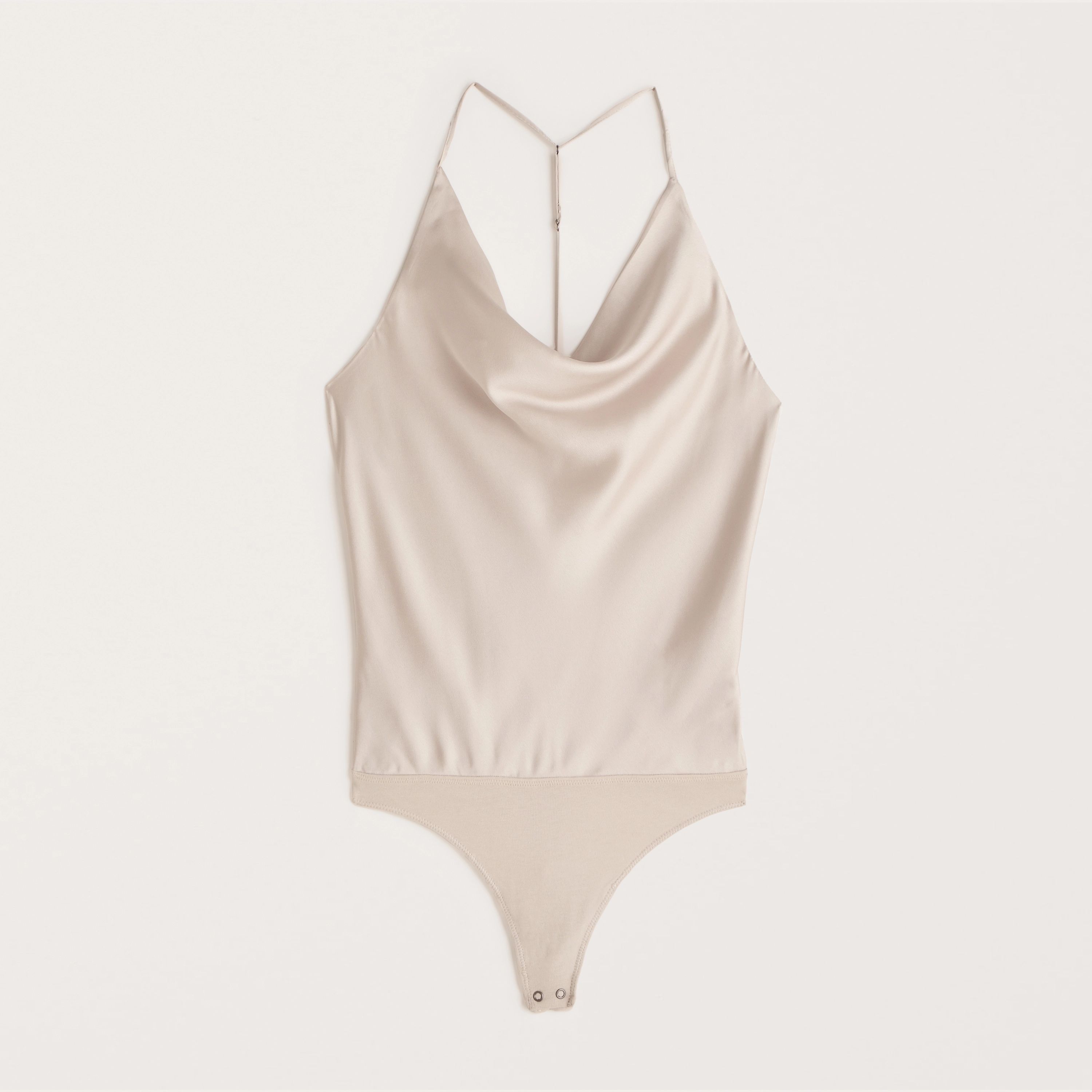 Satin Cowlneck T-Strap Back Bodysuit | Abercrombie & Fitch (US)