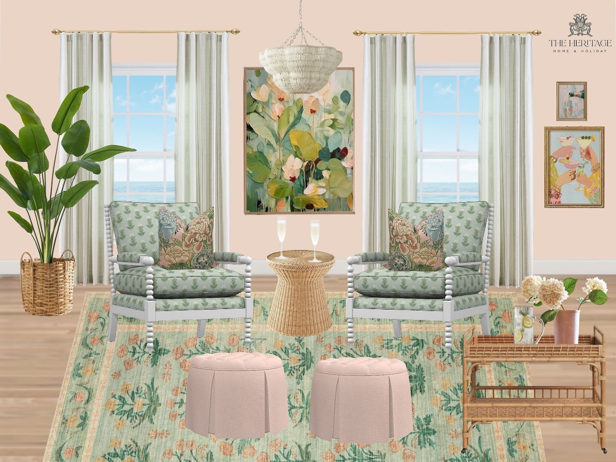 Woke up the other day and had the thought of drinking a mimosa with a girlfriend in a pink and green room by the ocean  so here she is! Maybe a “Mimosa Room” is the next big thing 🥂

#LTKHome #LTKStyleTip #LTKSeasonal