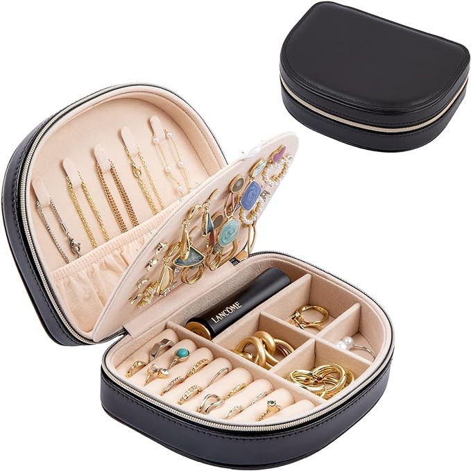ProCase Travel Size Jewelry Box, Medium Portable Seashell-Shaped Jewelry Case, 2 Layer Jewelry Or... | Amazon (US)