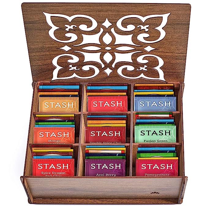 Stash Tea Bags Sampler Assortment Box - 80 COUNT - Perfect Variety Pack in Wood (MDF) Gift Box - ... | Amazon (US)