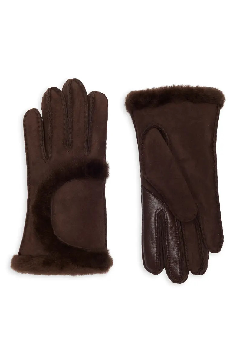 UGG® Genuine Shearling Exposed Curve Seam Gloves | Nordstromrack | Nordstrom Rack