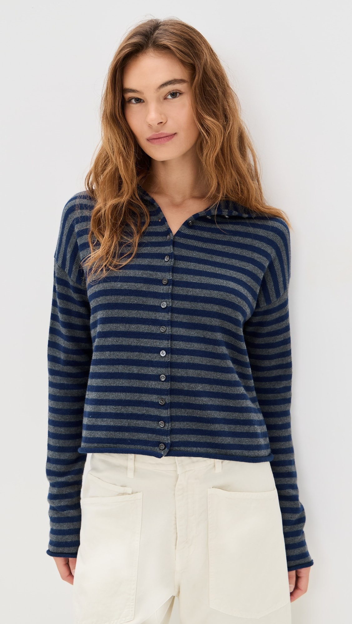 Taylor Cardigan in Stripe Cotton Cashmere Blend | Shopbop