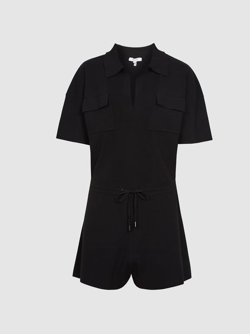 Knitted Twin Pocket Playsuit | Reiss US