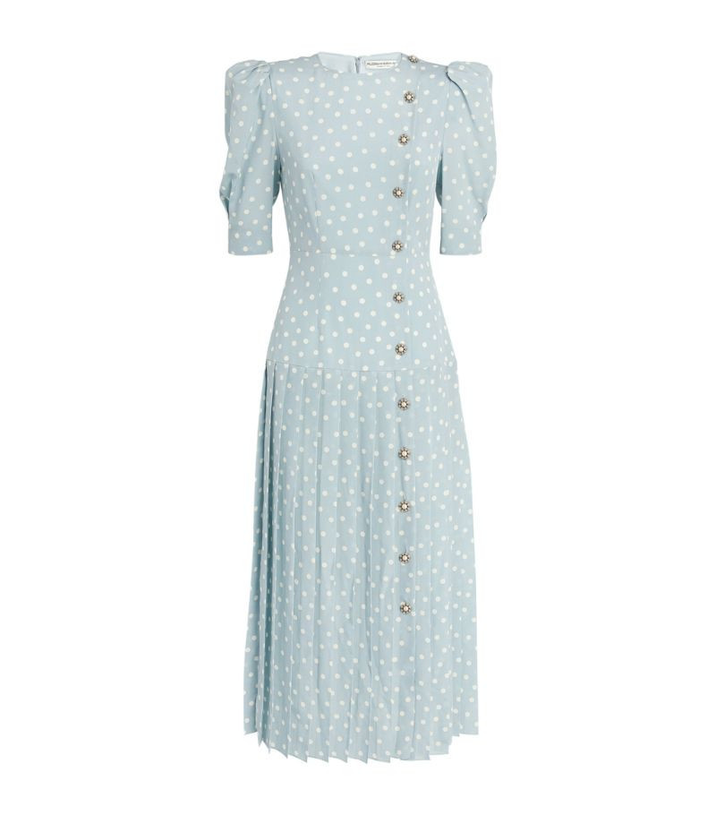 Alessandra Rich Silk Polka-Dot Midi Dress | Harrods