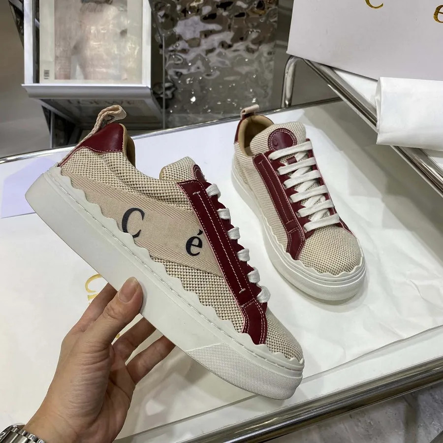 Luxury Brand Sneakers Shoes Designer Sneaker Floral Brocade Genuine Leather Women Shoe By Bagshoe... | DHGate