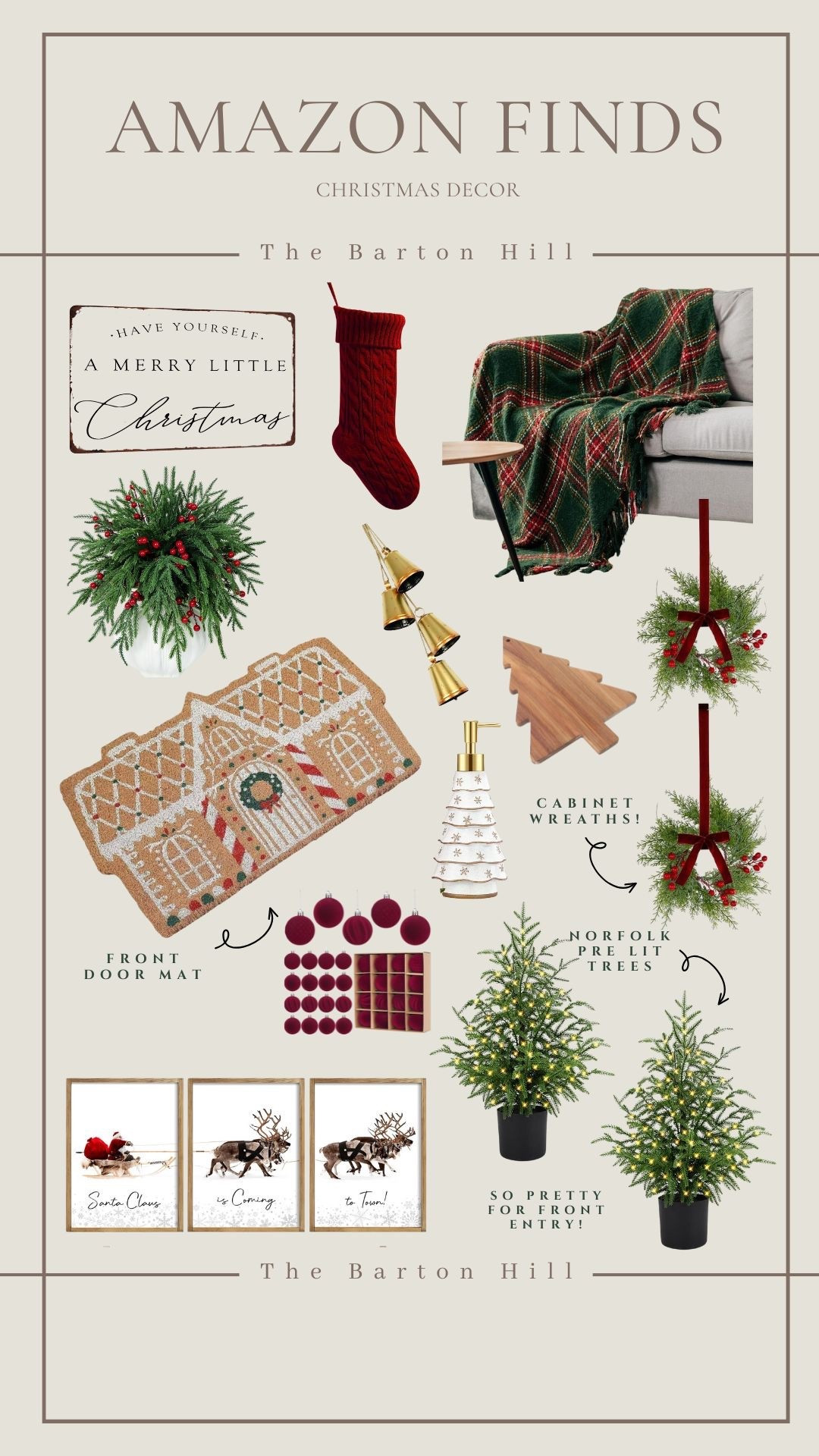 Christmas decor that actually makes your home feel like a Hallmark movie. From cozy throws and gingerbread doormats to those mini Norfolk trees (SO good for the entryway) these Amazon finds are giving main character Christmas energy for real!!

#AmazonFinds #HolidayDecor #ChristmasHome #TheBartonHill #AmazonCanada #ChristmasAesthetic #HomeInspo #FestiveVibes #CozySeason

#LTKhome #LTKwinter #LTKcanada