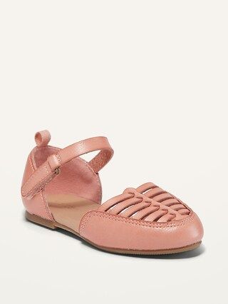 Faux-Leather Ankle-Strap Huarache Flats for Toddler Girls | Old Navy (US)