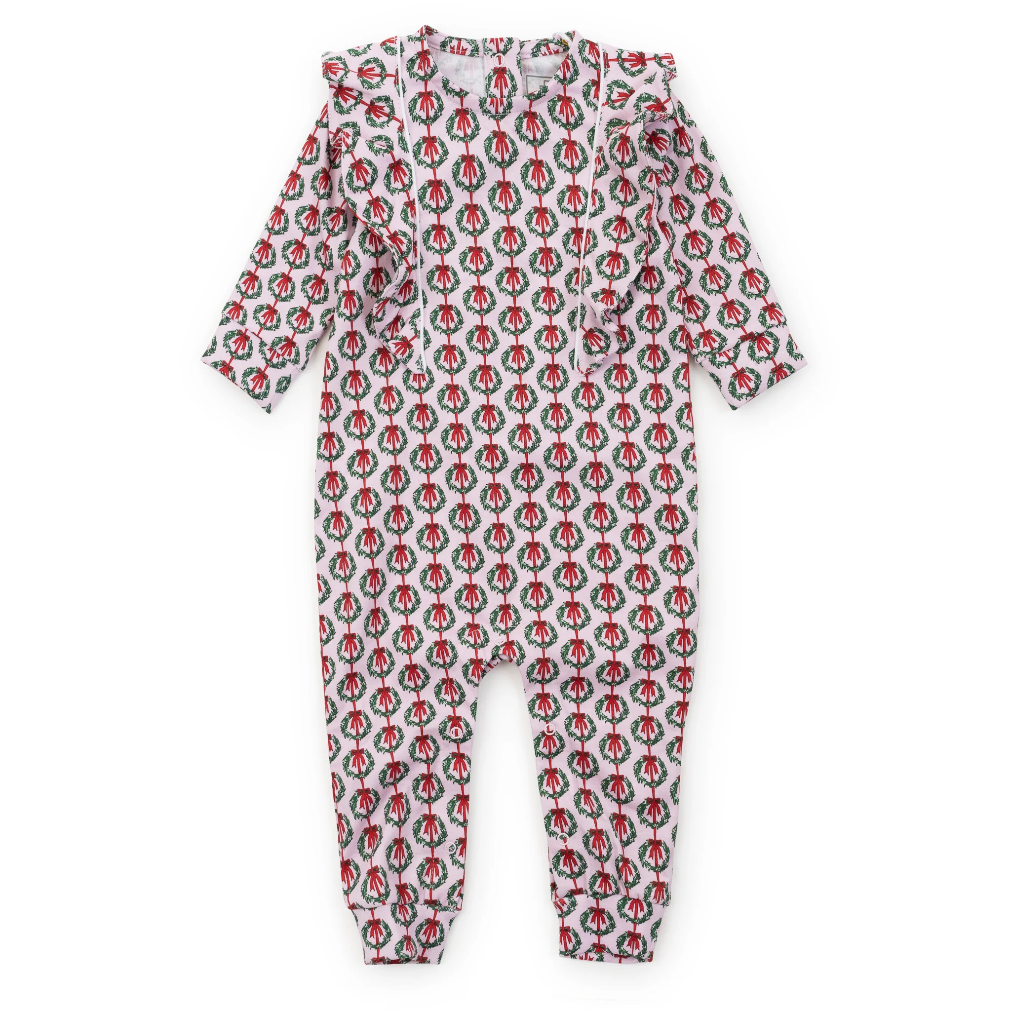 Evelyn Girls' Romper - Pink Wreaths | Lila & Hayes | Lila and Hayes