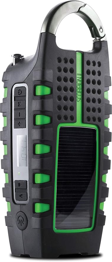 Eton - Scorpion II Rugged Multipowered Portable Emergency Weather Radio & Flashlight Green, Hand ... | Amazon (US)