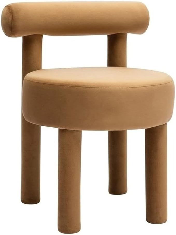 Pemberly Row 19.5" Upholstered Modern Velvet Dining Chair in Brown | Amazon (US)