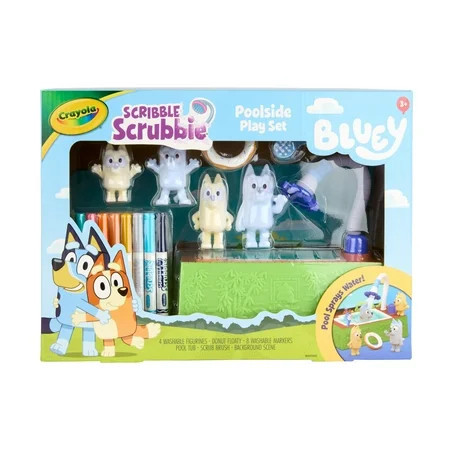 Crayola Scribble Scrubbie Pets Bluey Poolside Playset (4ct), Bluey Holiday Toy for Kids, Coloring Christmas Gift for Toddlers, Ages 3 & Up | Walmart (US)