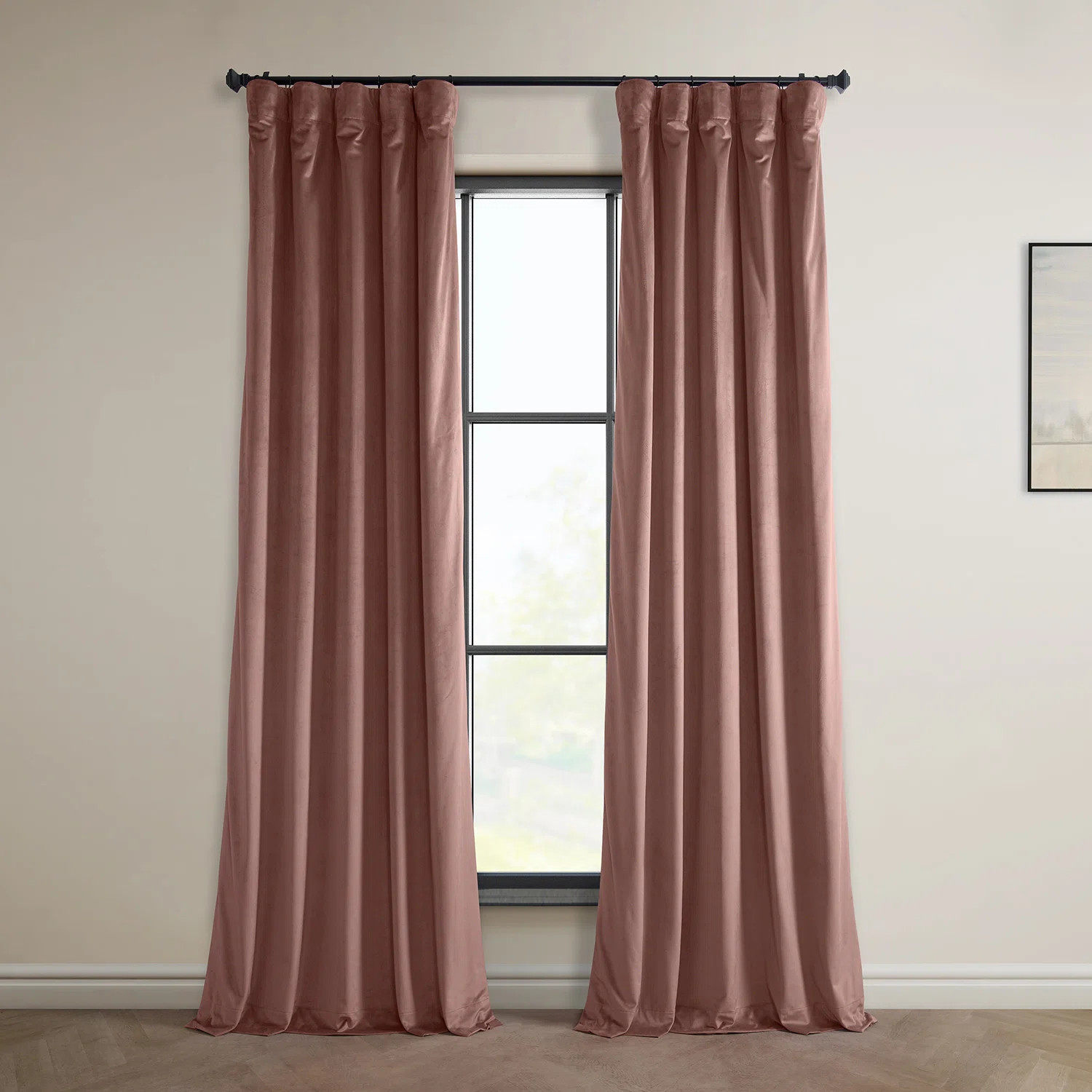 Loria Plush Velvet 100% Blackout Curtains For Bedroom, Living Room - Single Panel | AllModern